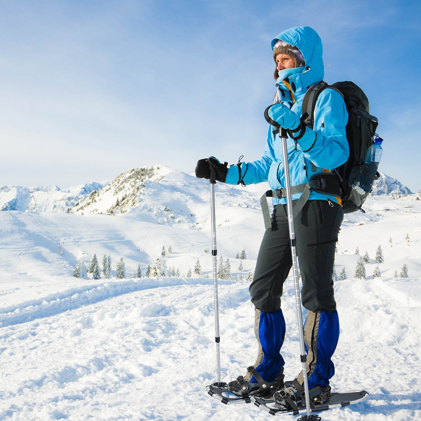 21/25/30 Inch 4-in-1 Lightweight Terrain Snowshoes with Flexible Pivot System