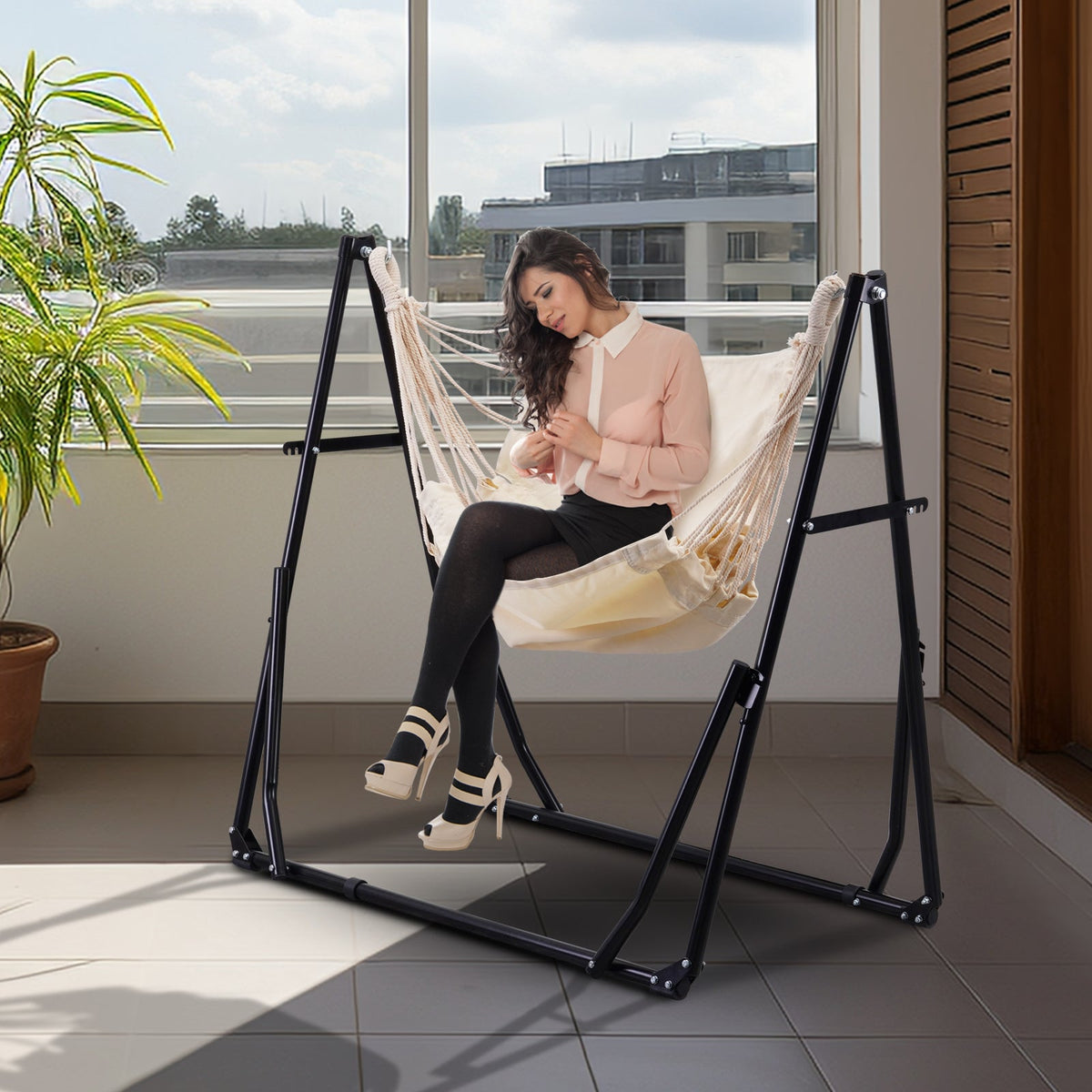 Ainfox 2 in 1 Portable Hammock Bed Camping Chair with Stand Included