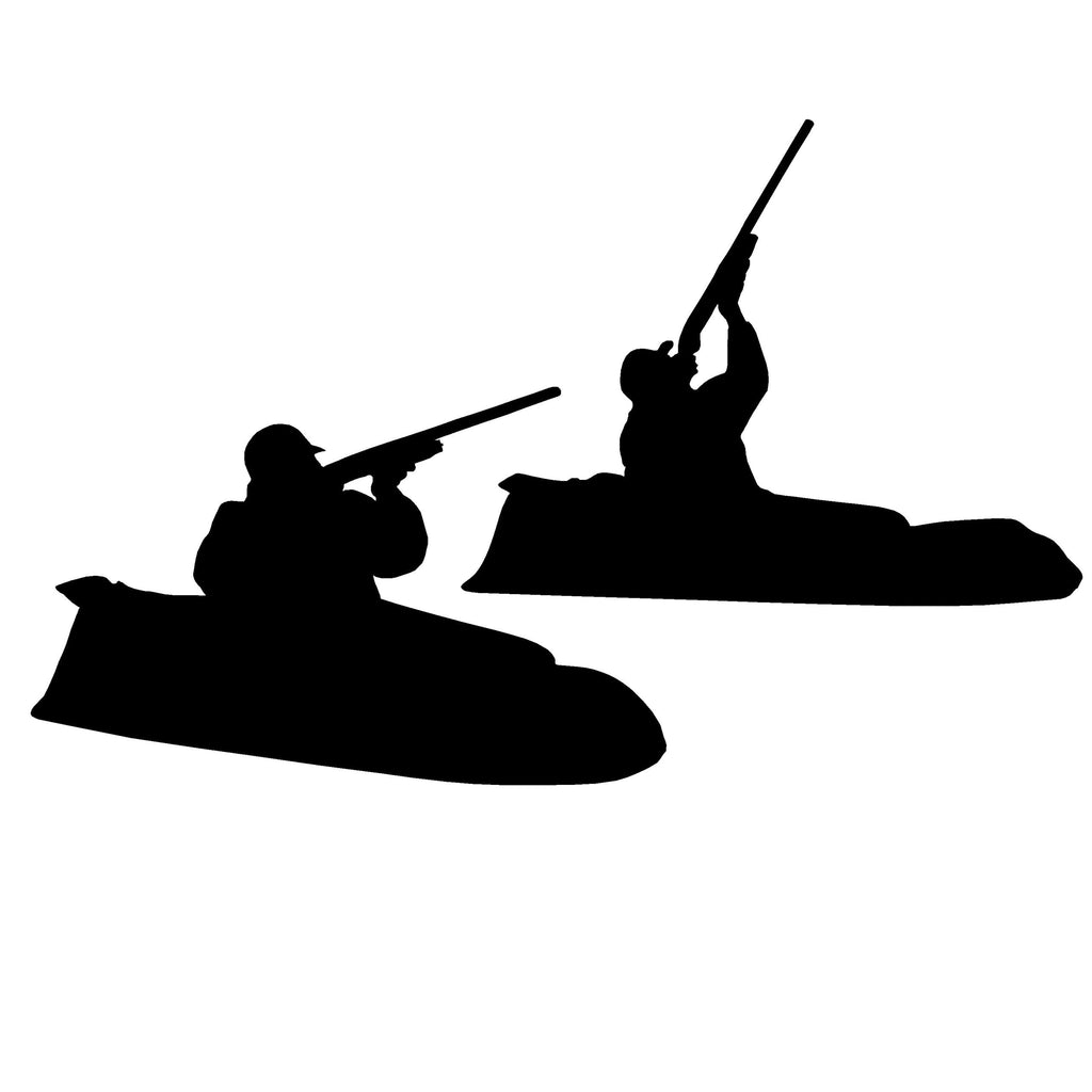 Hunter Pair in Ground Blind Shooting Decal - Layout Blind Hunter Pair Sticker - 3522