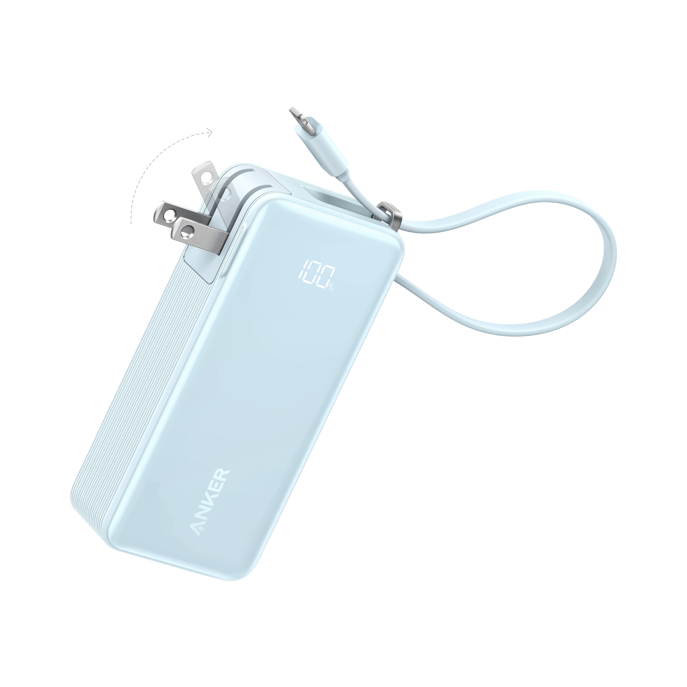 Anker Power Bank (10K, Fusion, Built-In Cable)