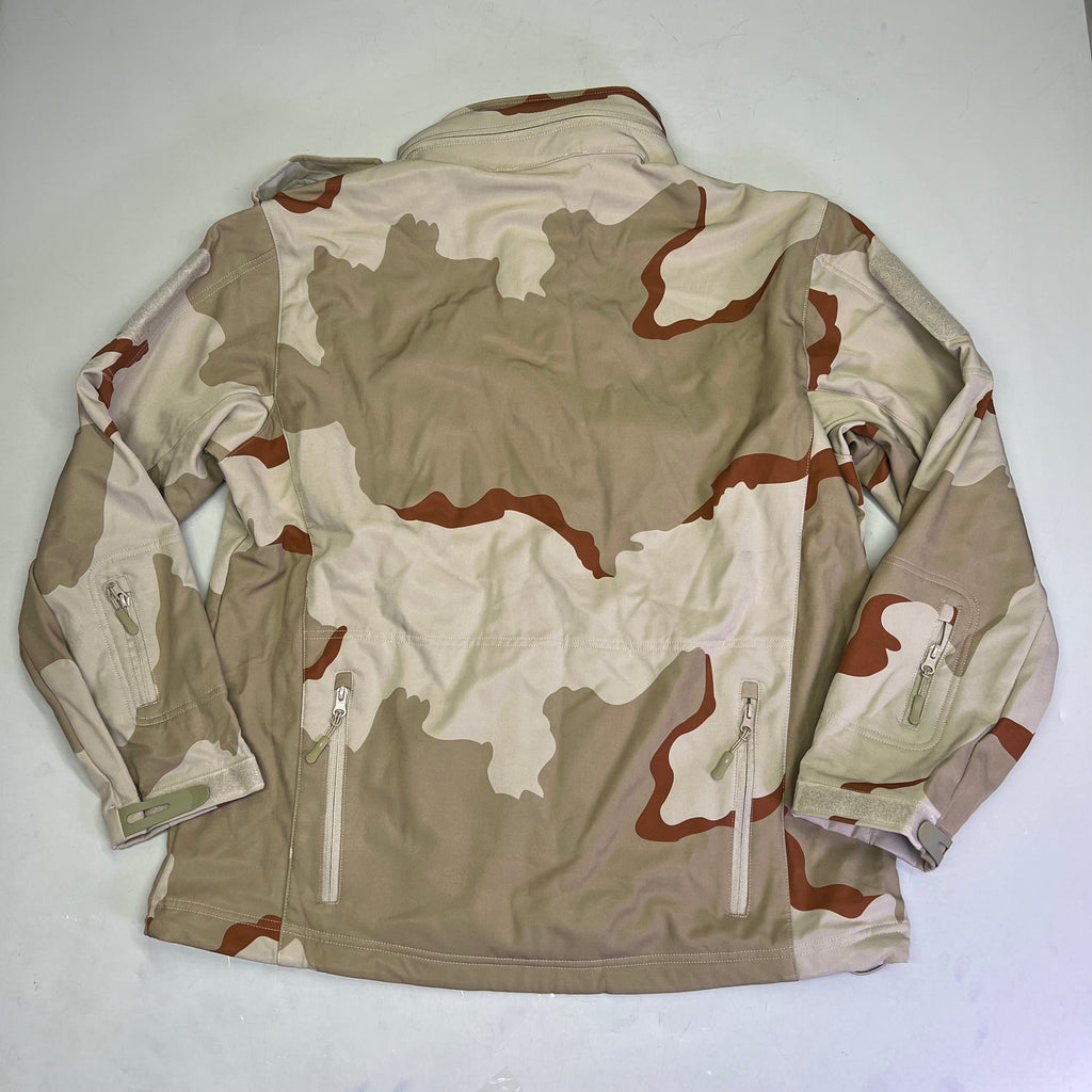 SHARK SKIN SOFT SHELL Coat Patch On Arm & Chest Men's Sz XL Khaki Camo