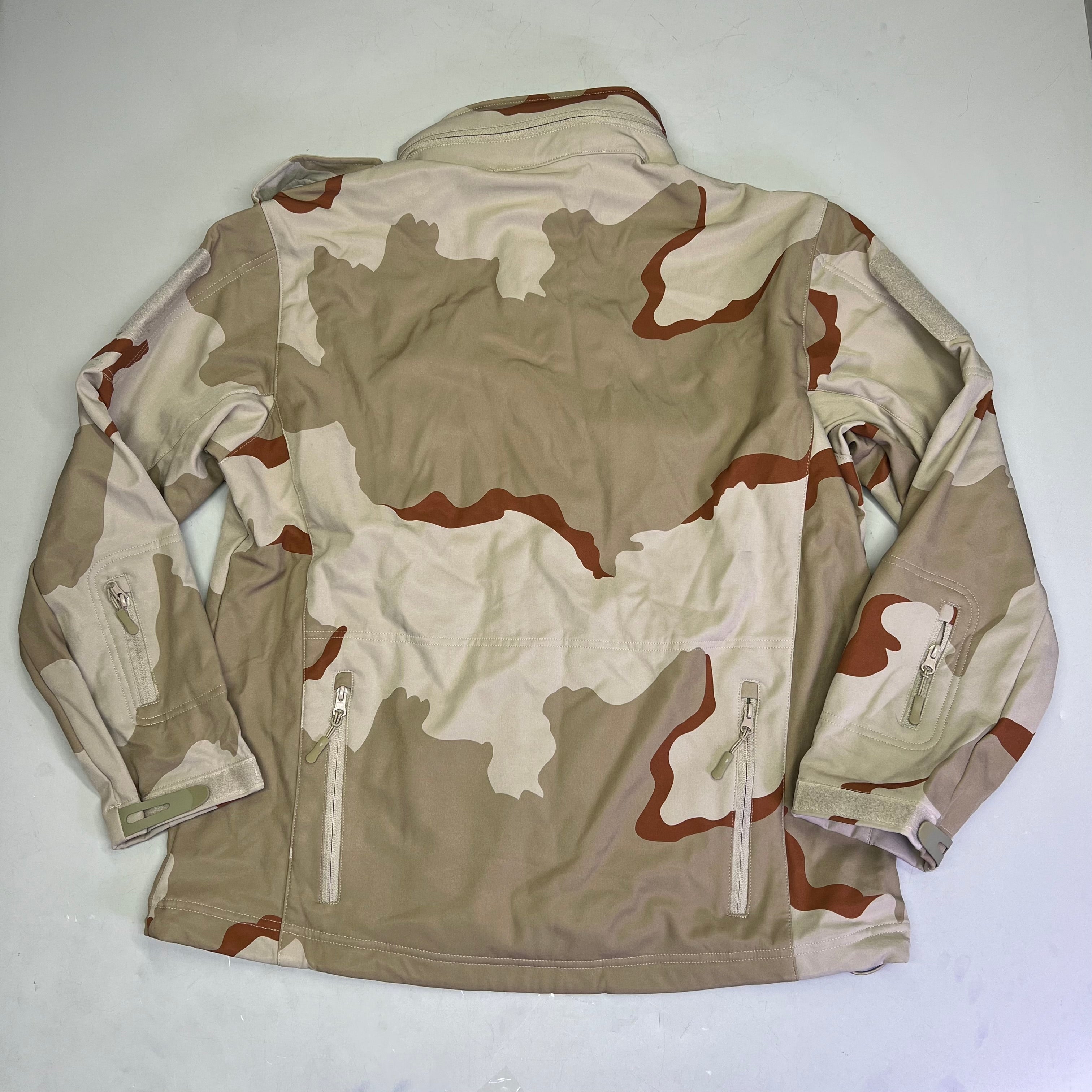 SHARK SKIN SOFT SHELL Coat Patch On Arm & Chest Men's Sz XL Khaki Camo