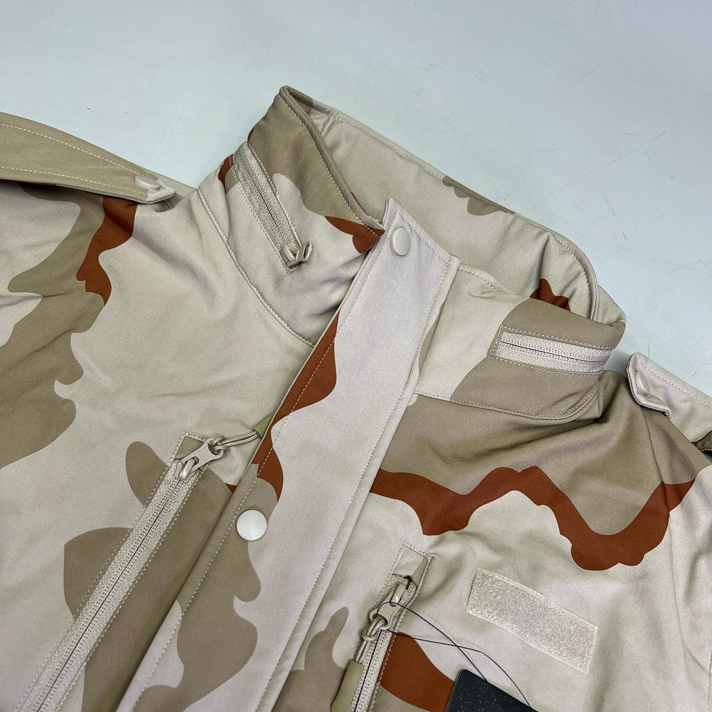 SHARK SKIN SOFT SHELL Coat Patch On Arm & Chest Men's Sz XL Khaki Camo