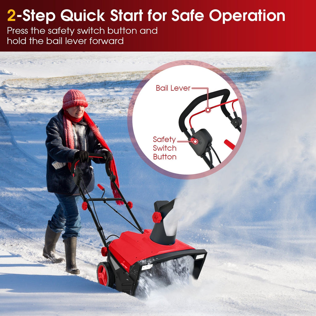 20 Inch 120V 15Amp Electric Snow Thrower with 180¬∞ Rotatable Chute