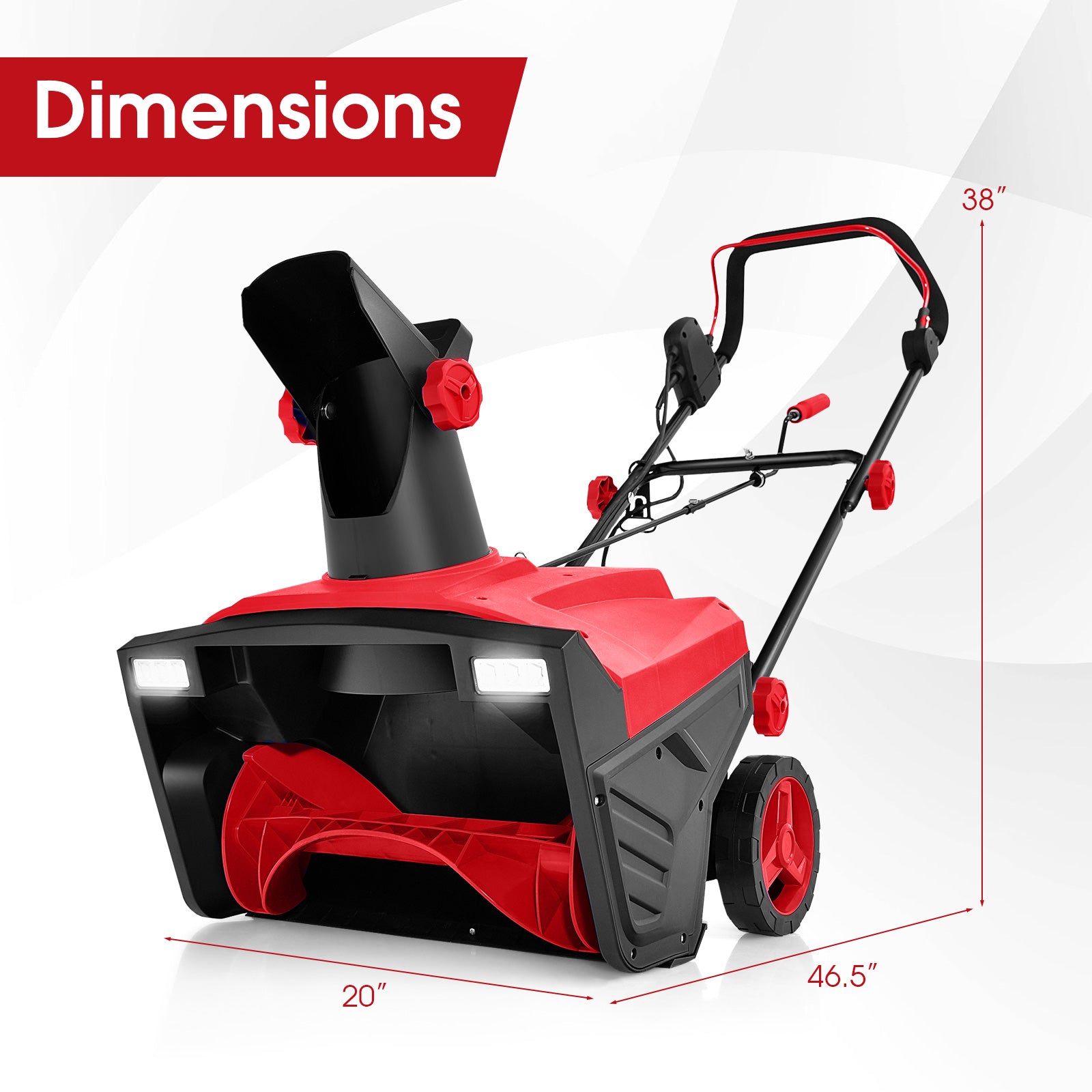 20 Inch 120V 15Amp Electric Snow Thrower with 180¬∞ Rotatable Chute