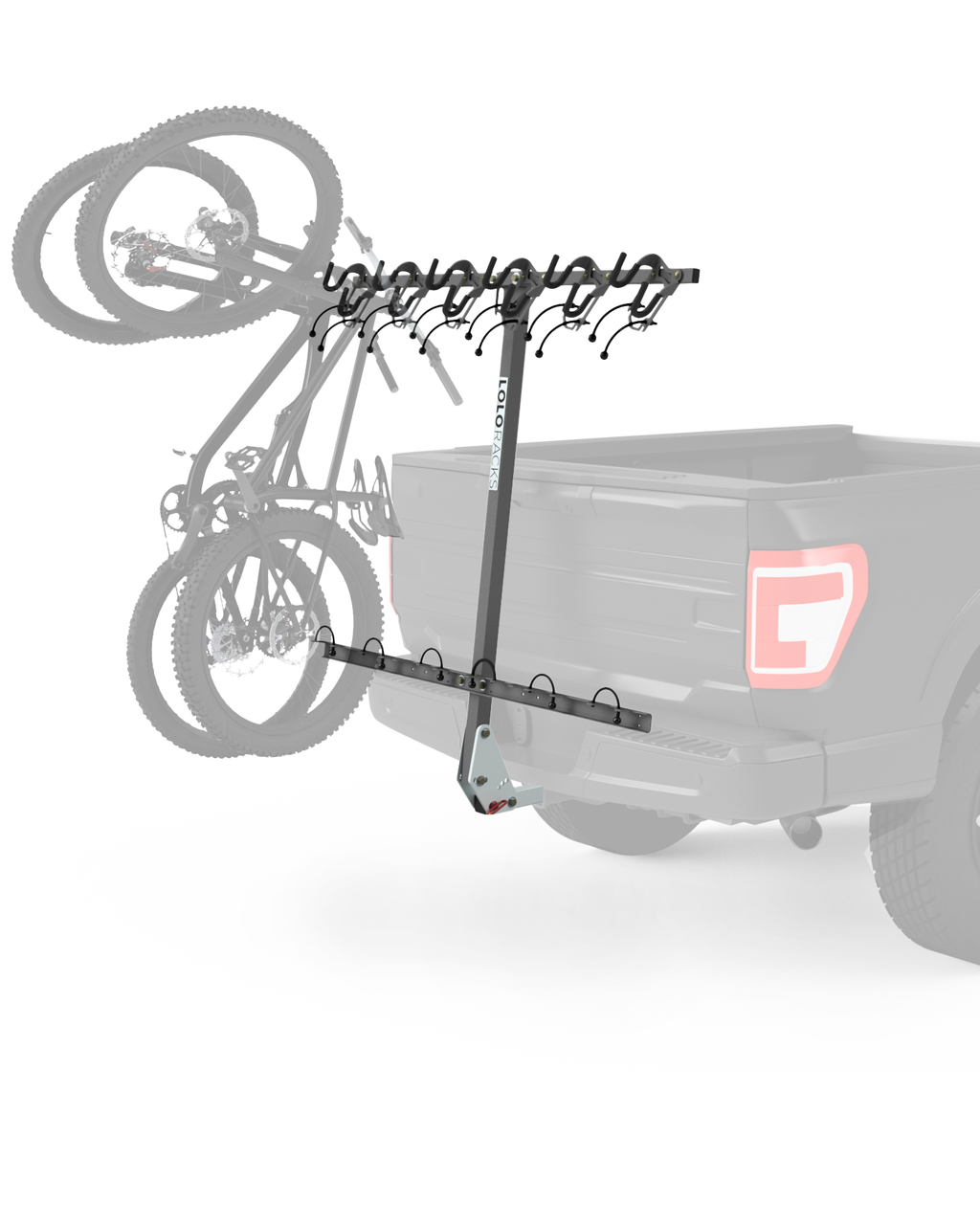 Lolo Racks 6 bike rack for 2" hitch with standard pull pin tilting