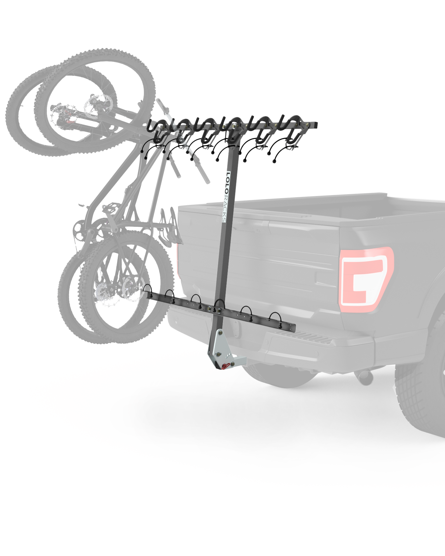 Lolo Racks 6 bike rack for 2" hitch with standard pull pin tilting