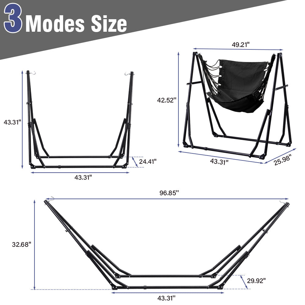 Ainfox 2 in 1 Portable Hammock Bed Camping Chair with Stand Included