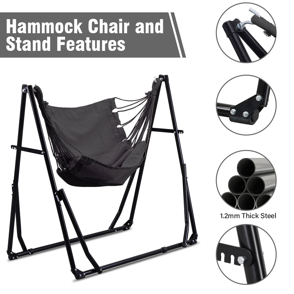 Ainfox 2 in 1 Portable Hammock Bed Camping Chair with Stand Included