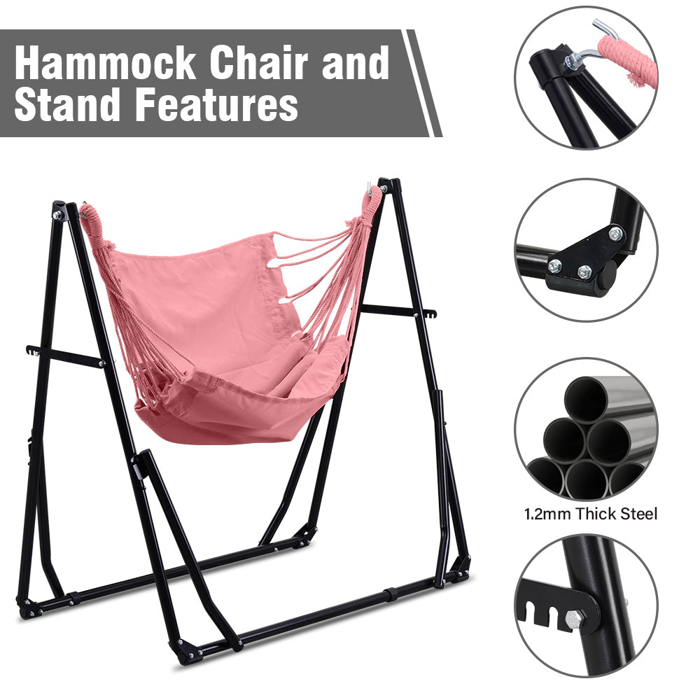 Ainfox 2 in 1 Portable Hammock Bed Camping Chair with Stand Included