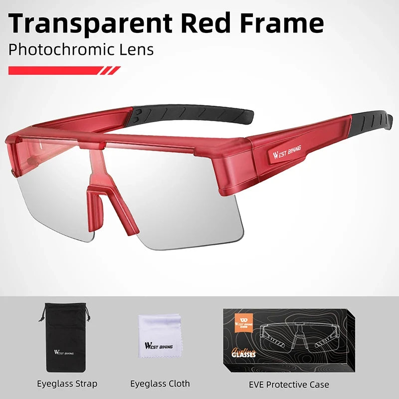 WEST BIKING Cycling Glasses Photochromic UV400 Protection