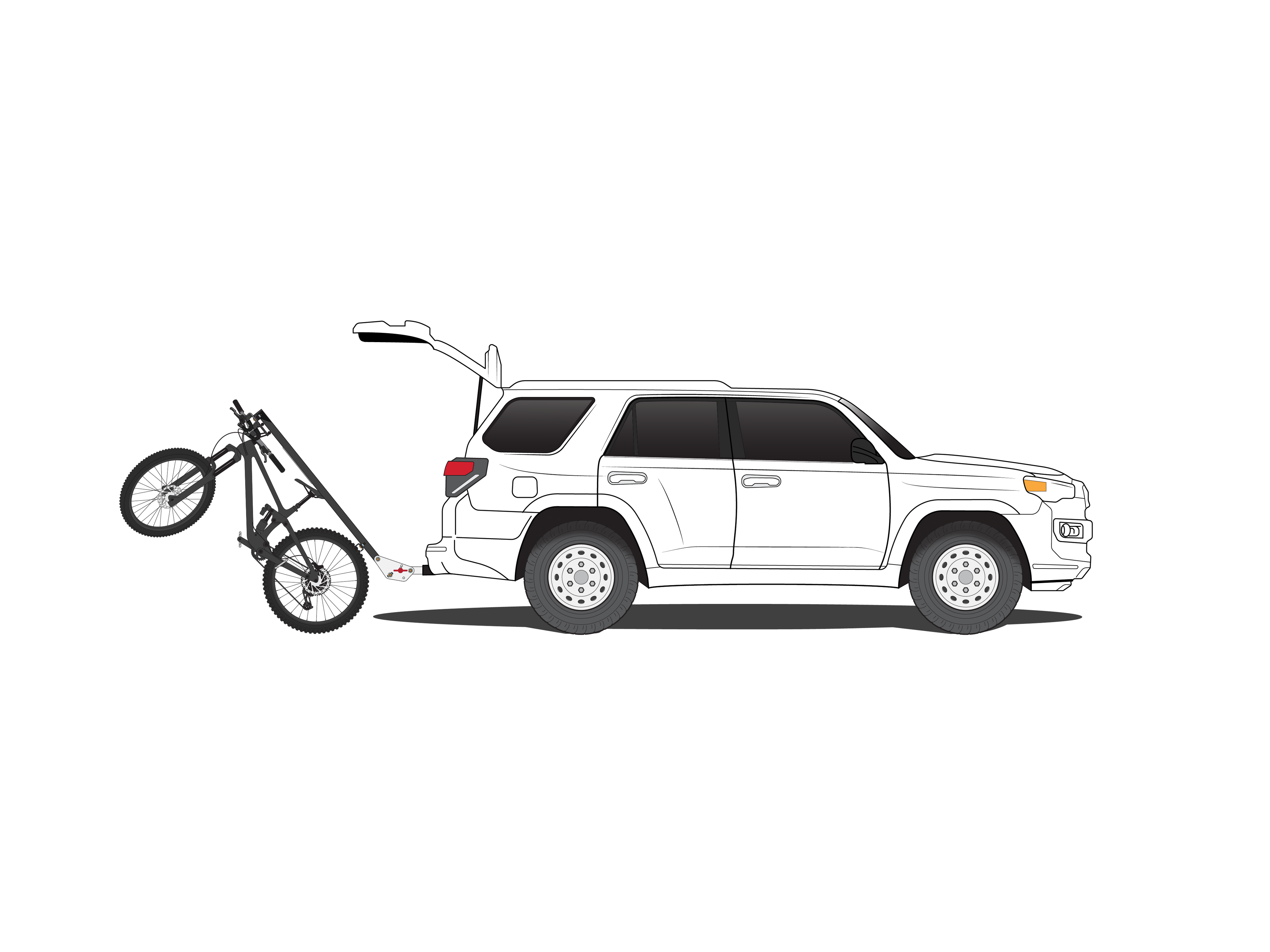 Lolo Racks 6 bike rack for 2" hitch with standard pull pin tilting