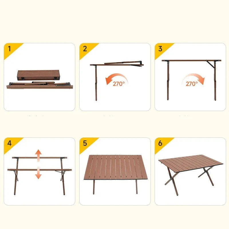 Outdoor Picnic Desk Lightweight Aluminum Table Sturdy Foldable Portable Folding Camping Table Garden Lawn Party Use Furniture