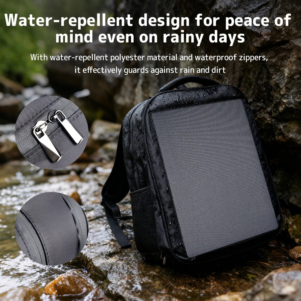 LVYUAN 20W Solar Backpack Portable Solar Charging Backpack USB Type-C Output Outdoor Hiking Camping Travel Laptop Backpack Water Resistant Large Capacity Daypack for Phone Tablet Power Bank Trekking Cycling Fishing