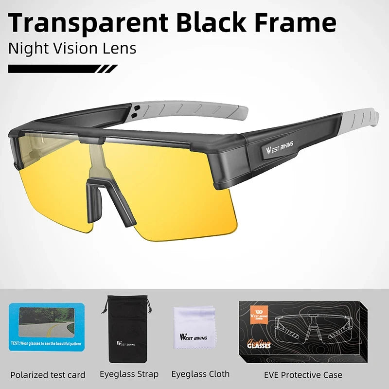 WEST BIKING Cycling Glasses Photochromic UV400 Protection