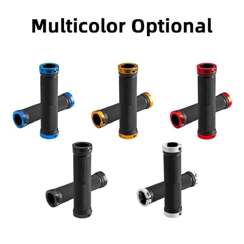Bicycle Handlebar Grips Cycling Bicycle Accessories Non-Slip Bicycle Handlebar Grips Bike Handle Ergonomic Shockproof Bicycle Handle Grip With Adjustable Aluminum Lock For Mountain Bike
