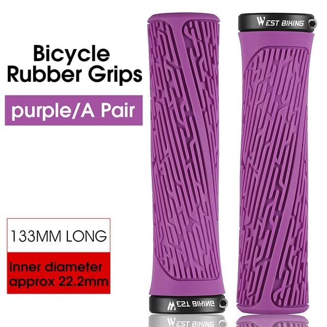 Bicycle Handlebar Grips Cycling Bicycle Accessories Non-Slip Bicycle Handlebar Grips Bike Handle Ergonomic Shockproof Bicycle Handle Grip With Adjustable Aluminum Lock For Mountain Bike