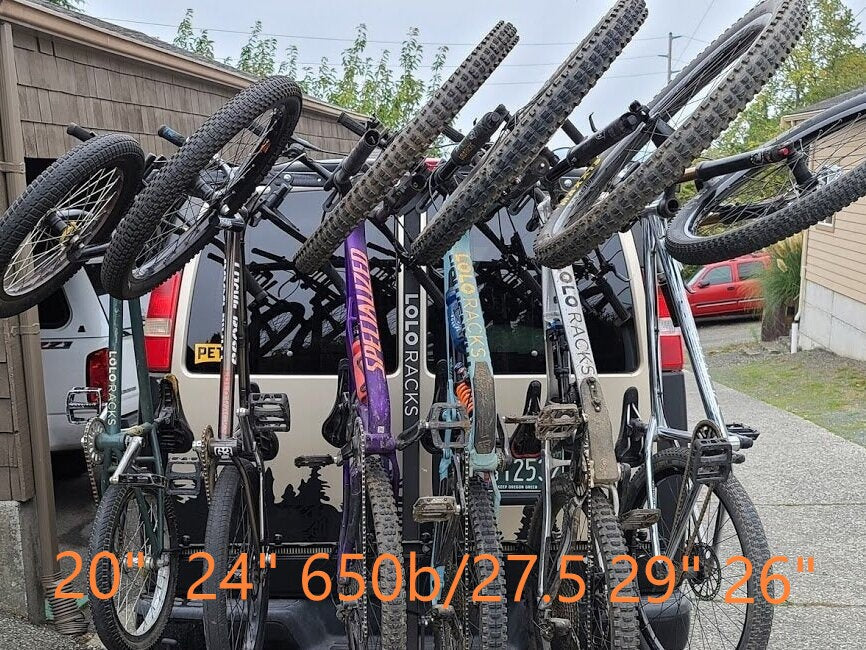 Lolo Racks 6 bike rack for 2" hitch with standard pull pin tilting