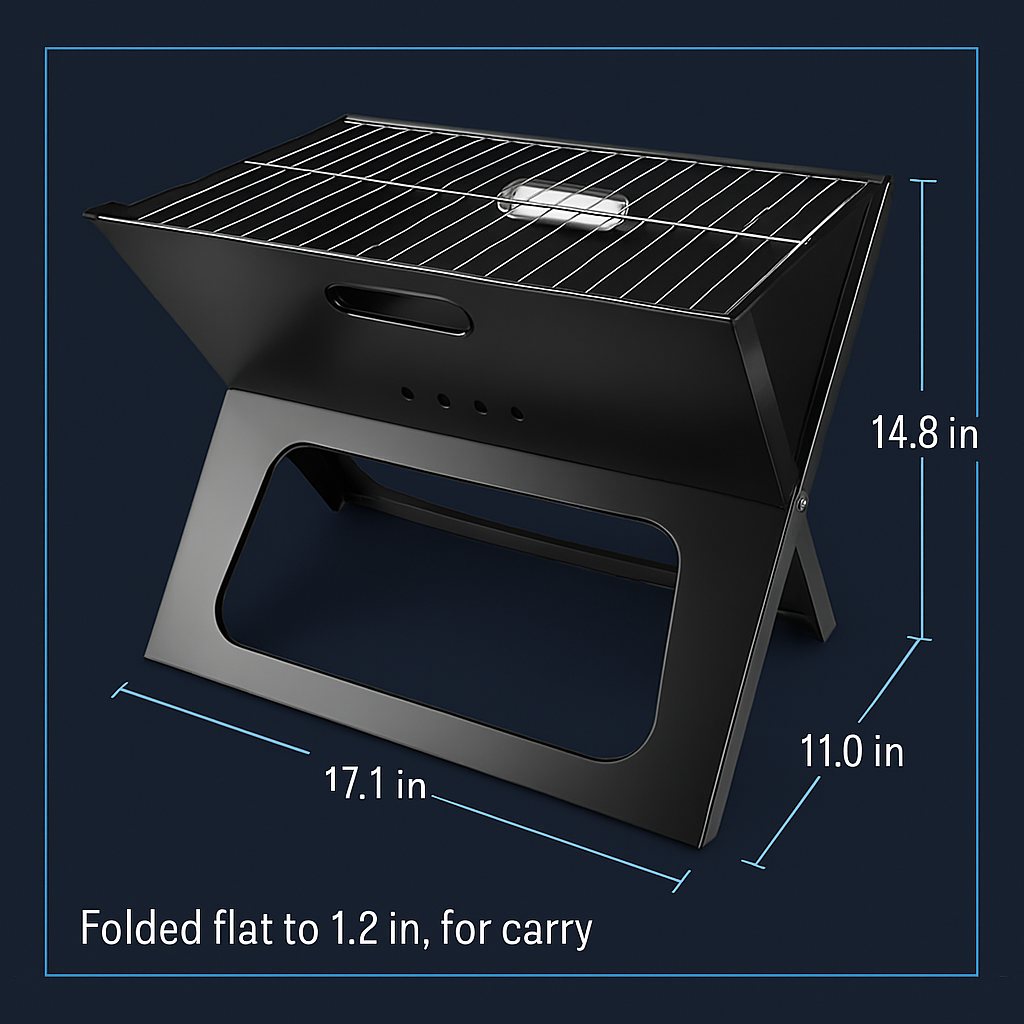 Portable BBQ Barbecue Grill Foldable Charcoal Grill Camping Garden Outdoor Travel