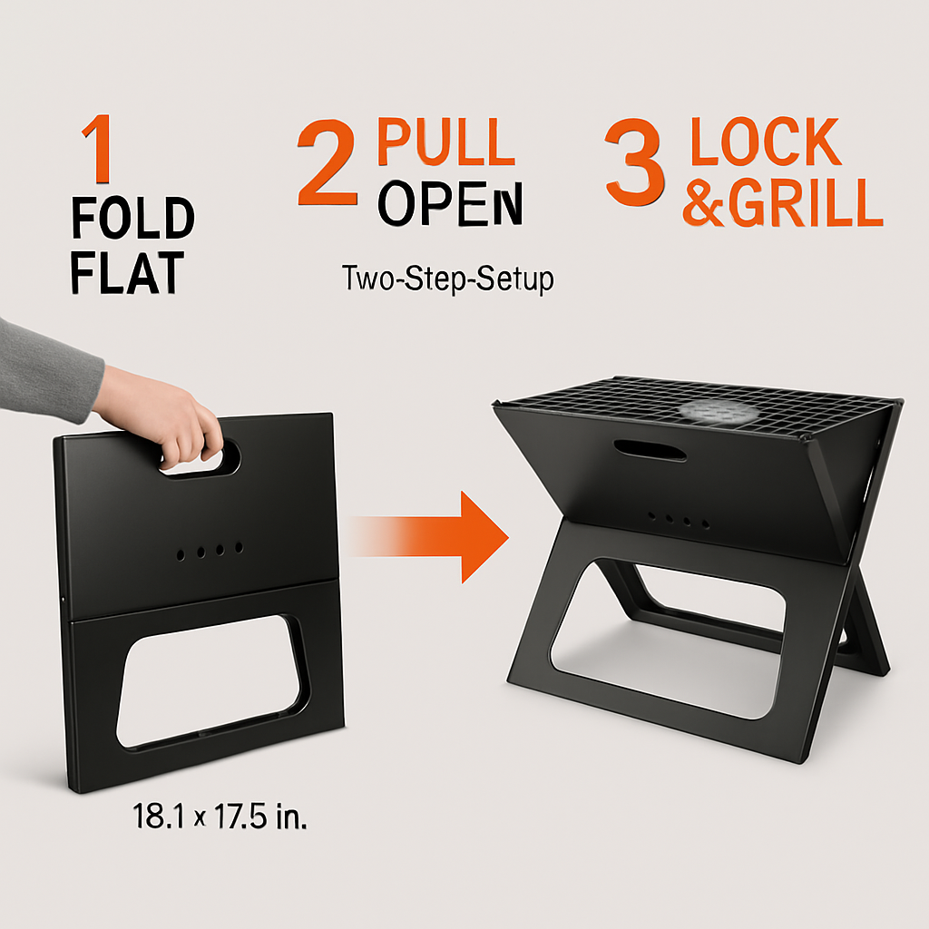 Portable BBQ Barbecue Grill Foldable Charcoal Grill Camping Garden Outdoor Travel