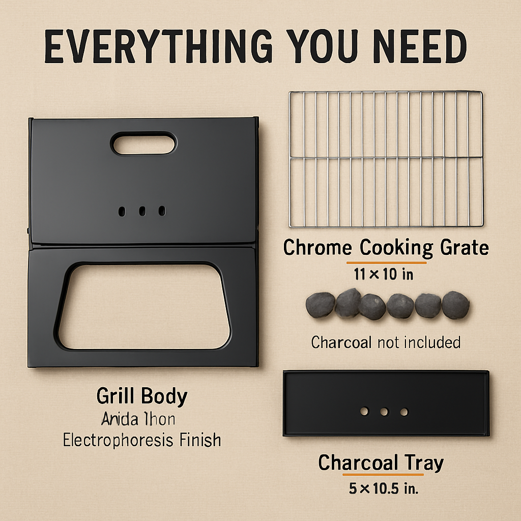Portable BBQ Barbecue Grill Foldable Charcoal Grill Camping Garden Outdoor Travel