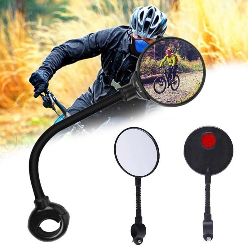 High Quality Adjusting Bike Rear Mirrors Rotation Bicycle Rearview Mirrors Suitable For Mountain Road Bike Handlebar Adjustable Rotatable Bicycle Rear View Glass Mirror HD Mirror Suitable For Many Types Of Bicycles