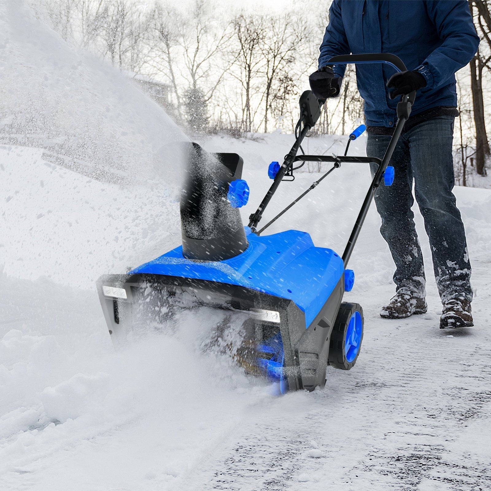 20 Inch 120V 15Amp Electric Snow Thrower with 180¬∞ Rotatable Chute
