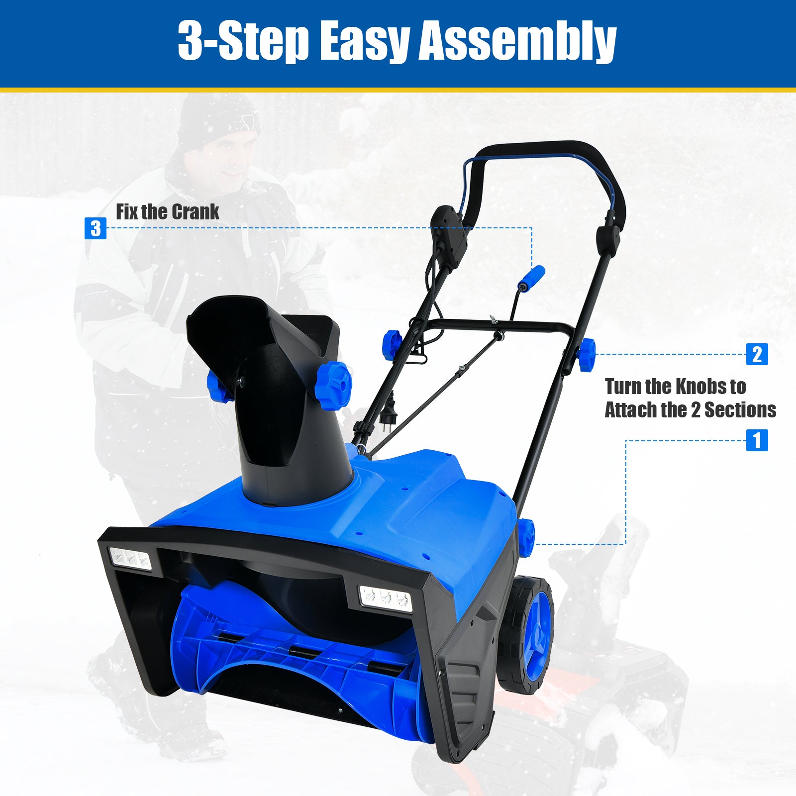 20 Inch 120V 15Amp Electric Snow Thrower with 180¬∞ Rotatable Chute