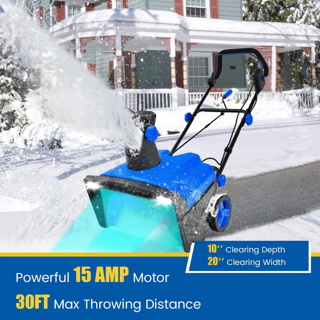 20 Inch 120V 15Amp Electric Snow Thrower with 180¬∞ Rotatable Chute